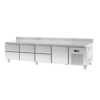 Base refrigerada para linha queima com 3 kits de 2 gavetas e 1 gavetão
