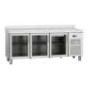 Bancada refrigerada com 3 portas de vidro e fechadura
