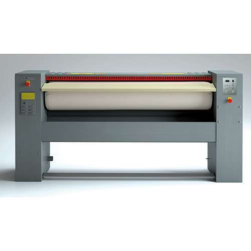 Calandra automática com regulador de velocidade + aspiração + rolo "Nomex" e revestimento do rolo em "Maxpress" Calandra automática com regulador de velocidade + aspiração + rolo "Nomex" e revestimento do rolo em "Maxpress"