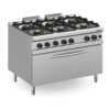 Fogão a gás com 6 queimadores + forno a gás MAXI