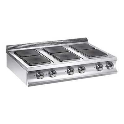 Fogão elétrico com 6 placas quadradas (6x 300x300 mm)