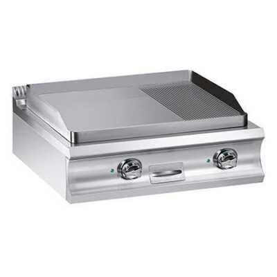 Fry-top elétrico com placa 2/3 lisa e 1/3 canelada 780x720 mm