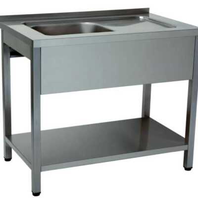 BANCADA DE LAVAGEM 1 CUBA 1000x600x850 INOX
