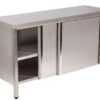 MESA ARMARIO PORTA DESL. 2 PRAT.1000x700x850 INOX