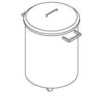 BALDE LIXO INOX P03 400x570h RODAS E PEDAL