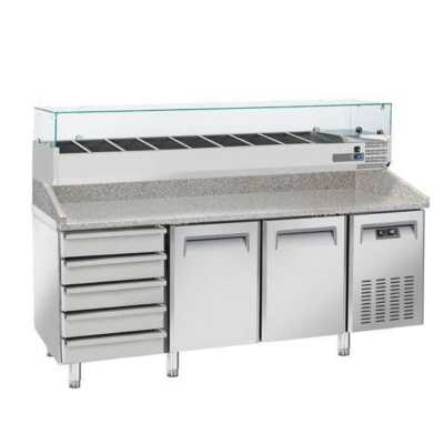 MESA PIZZA (+2º+8ºC)MPR 2025-2 PORTAS E 5 GAVETAS
