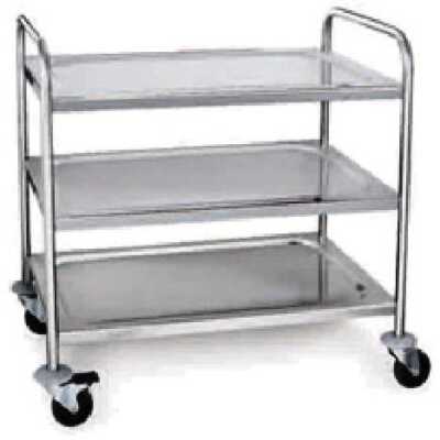 CARRO SERVIÇO MULTIUSO INOX  UDCSMI3 3 PRATELEIRAS