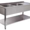 BANCADA DE LAVAGEM 2 CUBAS DT 1400x700x850 INOX