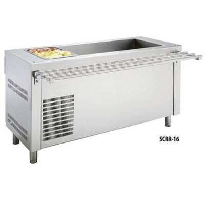 Elemento com cuba refrigerada e reserva inferior