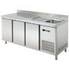 Mesa de snacks refrigerada com lava-loiça 2 portas Profundidade 600