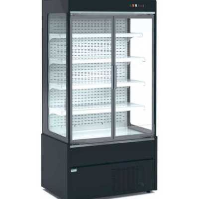 Mural expositor refrigerado com portas de vidro 4 prateleiras Profundidade 700 de 1020 x700 x1990h mm  MAE100PV-N cor PRETO