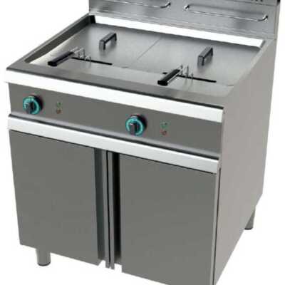 Fritadeira a gás 2 tanques limpos 21+21 litros com 19+19Kw  Série 900 com dimensões 800x900x900h mm