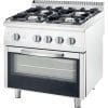 Fogão a gás com forno a gás GN2/1 4 queimadores 800x700x850h mm 3