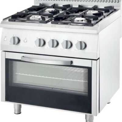 Fogão a gás com forno elétrico estático GN1/1 4 queimadores 800x700x850h mm 3