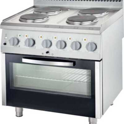 Fogão elétrico com forno estático 4 zonas 800x700x850h mm 4x2