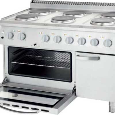 Fogão elétrico com forno estático 6 zonas 1200x700x850h mm 6x2