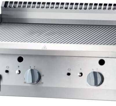 Fry Top a gás de mesa em aço rectificado placa lisa/areada 800x700x250h mm 13Kw