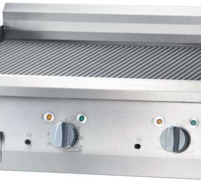 Fry Top eléctrica de mesa em chapa de aço rectificada com ranhuras 800x700x250h mm 8