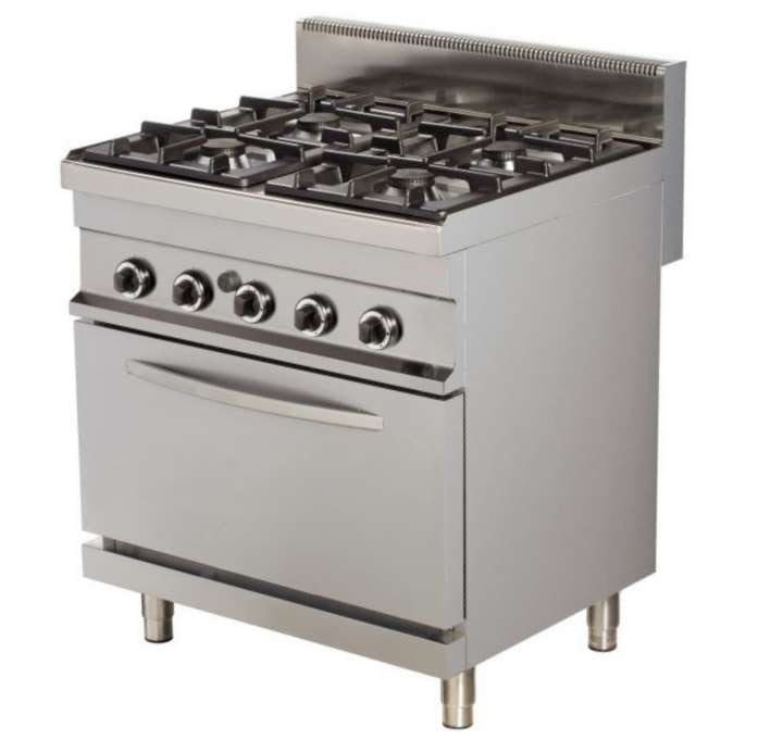 Fogão A Gás 4 Bicos 4X6Kw Com Forno Gn1/1 Gás 6Kw 800X700X900H mm - Hotelequip.pt Fogão A Gás 4 Bicos 4X6Kw Com Forno Gn1/1 Gás 6Kw 800X700X900H mm