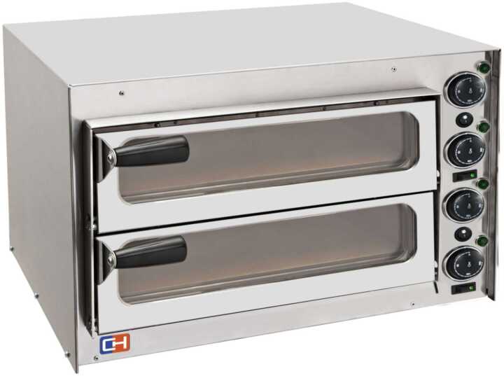 Forno de Pizza Elétrico Compacto 2 pizzas diâmetro 35 cm com porta de vidro - Hotelequip.pt Forno de Pizza Elétrico Compacto 2 pizzas diâmetro 35 cm com porta de vidro