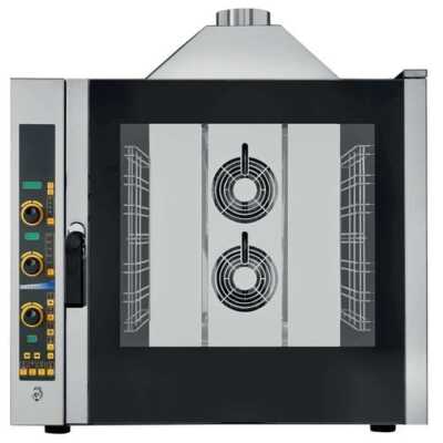 Forno De Convecção A Gás Electrónico Com Vapor 7 Tabuleiros Gn1/1