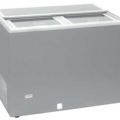 Arrefecedor de garrafas 400 litros Portas em aço inoxidável 1280 x670 x880h mm com rodas