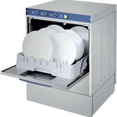 Máquina de lavar loiça industrial com bomba de abrilhantador Cesto 50x50cm