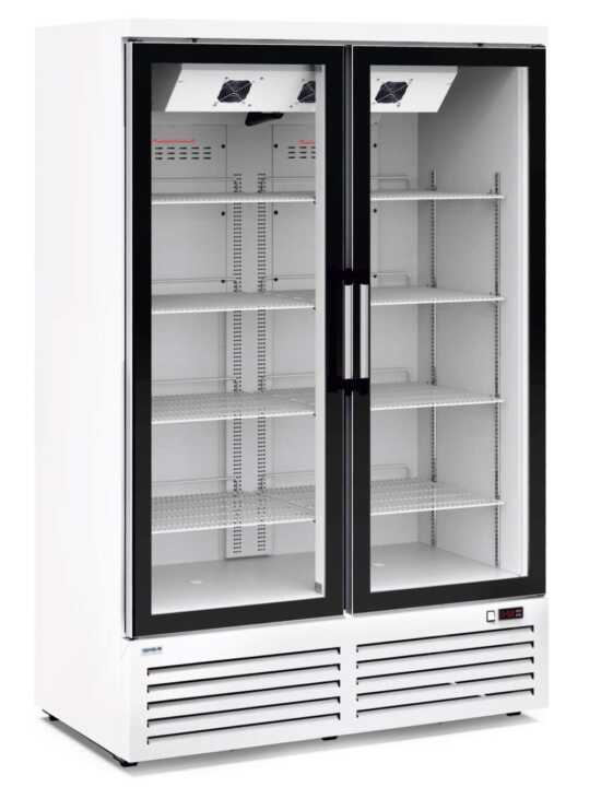 Armário expositor ventilado para congelação com porta dupla de vidro 940 litros 1270x785x2000h mm - Hotelequip.pt Armário expositor ventilado para congelação com porta dupla de vidro 940 litros 1270x785x2000h mm