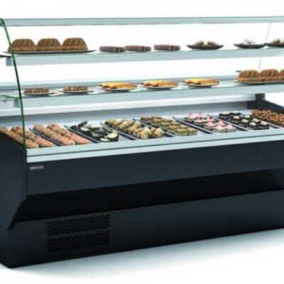 Vitrina Refrigerada Vitrina De Vidro Curvo Padaria Profundidade 900 Dim
