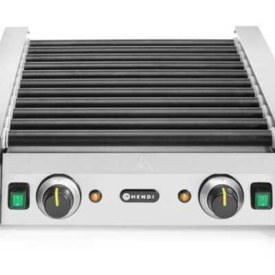 Grelhador de salsichas rotativo - duas zonas, 11 rolos, 230V/1180W, 530x525x(H)180mm