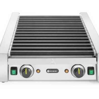 Grelhador de salsichas rotativo - duas zonas, 14 rolos, 230V/1480W, 520x650x(H)176mm