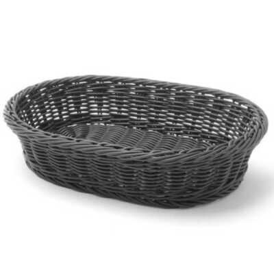 Cesto de pão oval, Preto, 320x230x(H)70mm