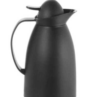 Jarro de vácuo com garrafa de vidro no interior, 1L, Preto, ø140x(H)268mm