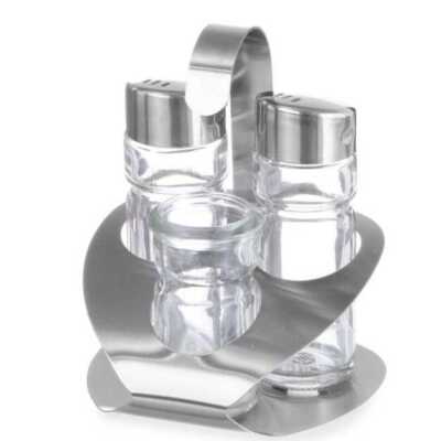 Conjunto para sal, pimenta e palitos, 90x90x(H)115mm