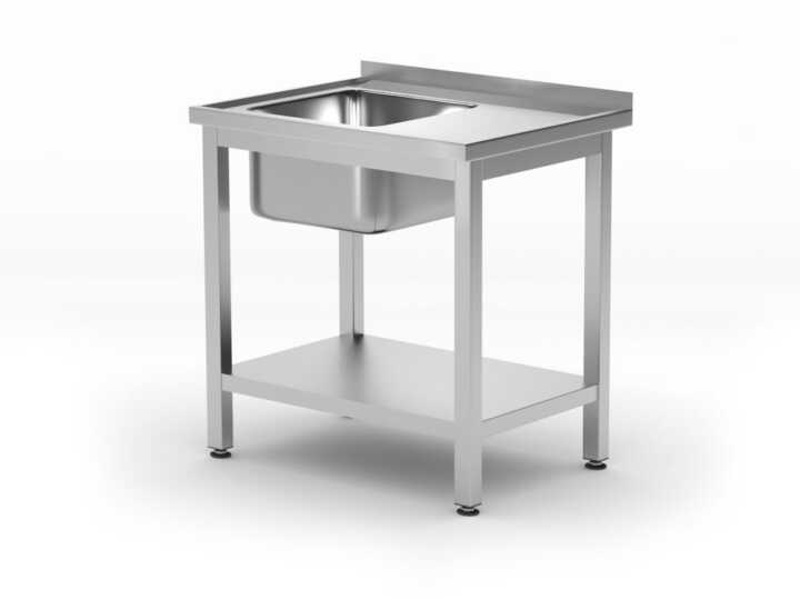 Mesa com lava-loiças com prateleira - para automontagem Mesa com lava-loiças com prateleira - para automontagem