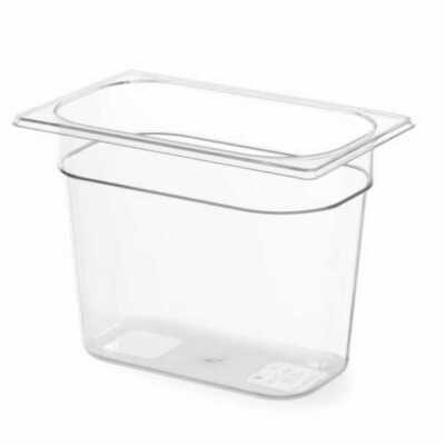 Recipiente Gastronorm 1/4, GN 1/4, 5,5L, Transparente, 265x162x(H)200mm