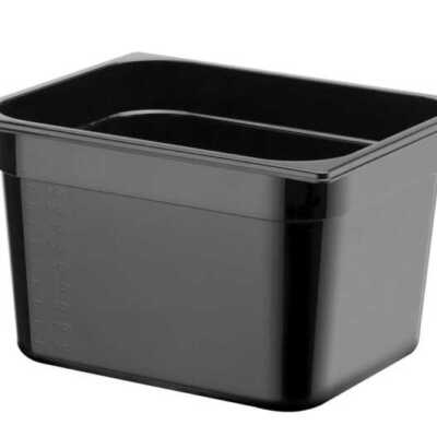 Recipiente Gastronorm 1/2, GN 1/2, 9,5L, Preto, 325x265x(H)150mm