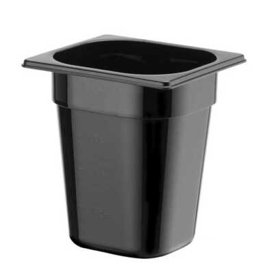 Recipiente Gastronorm 1/6, GN 1/6, 1,6L, Preto, 176x162x(H)100mm
