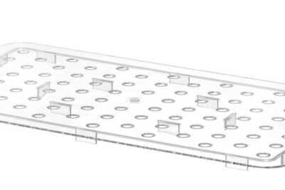 Prateleira perfurada para recipientes GN em policarbonato, GN 1/3, Transparente, 266x116mm