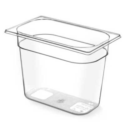 Recipiente Gastronorm 1/4, GN 1/4, 4L, Transparente, 265x162x(H)150mm