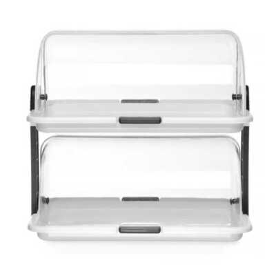 Expositor com tampa basculante Roll top - dobro, 380x260x(H)355mm