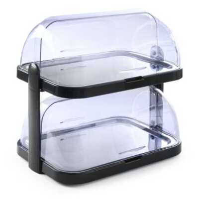 Tabuleiro com tampa basculante com dois níveis, 440x320x(H)440mm