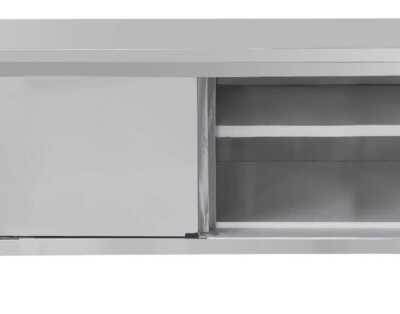 Mesa de trabalho em aço inoxidável 600 com portas de correr 1000 mm