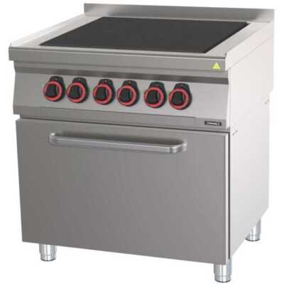 Fogão elétrico 4 placas com forno elétrico estático GN 2/1 80