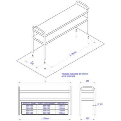 Fabricado em aço inoxidável AISI-304 18/10.