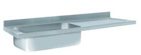 <p>Encimera com profundidade de 700 mm com pias