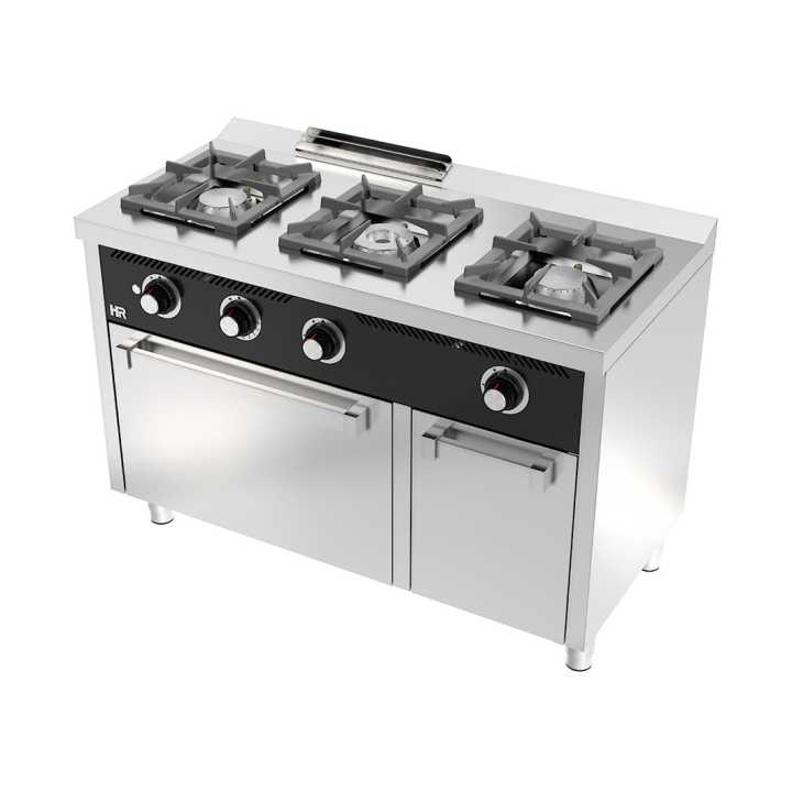 Fogão a gás 3 queimadores com forno 600 e forno C3F600H -Hotelequip.pt Fogão a gás 3 queimadores com forno 600 e forno C3F600H -Hotelequip.pt
