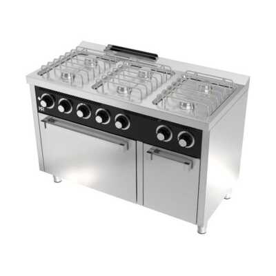 Fogão a gás 6 queimadores com forno CB6F600H -Hotelequip.pt