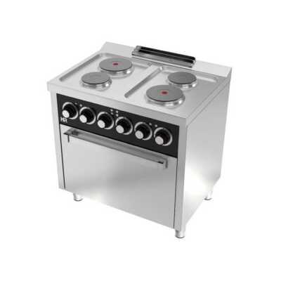 Fogão eléctrico  com 4 placas e forno -Hotelequip.pt