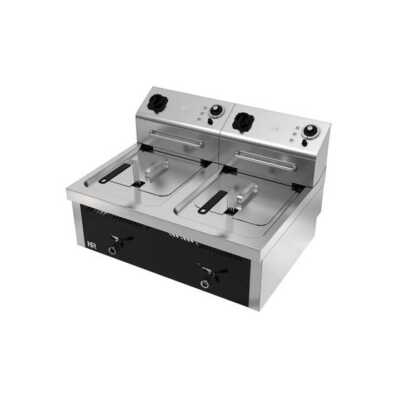 Fritadeira eléctrica 10l+10l trifásica 6kw (dupla)